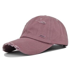 Light Purple Distressed Baseball Ball Cap Hat Dad Solid,‎ Plain Men Women Cotton